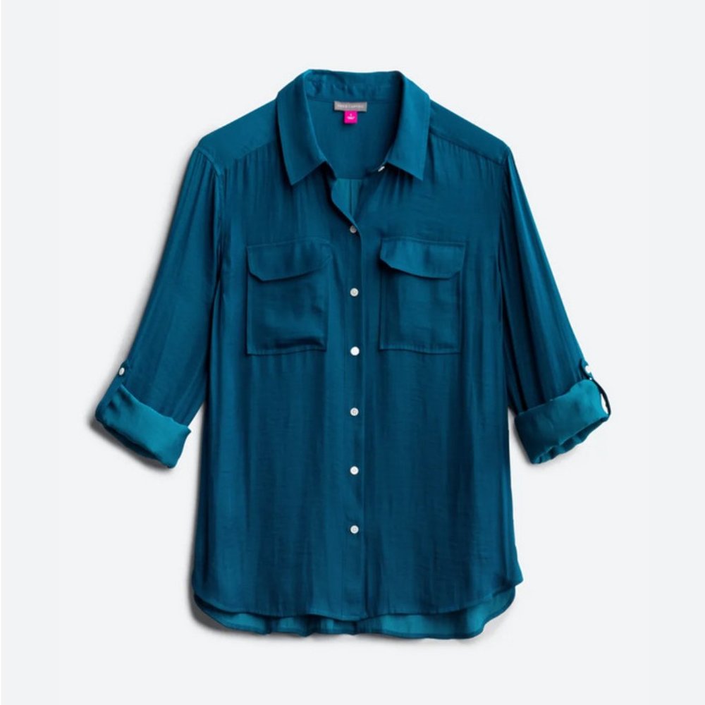 Vince Camuto Abree Utility Button Down Top (L) NWT